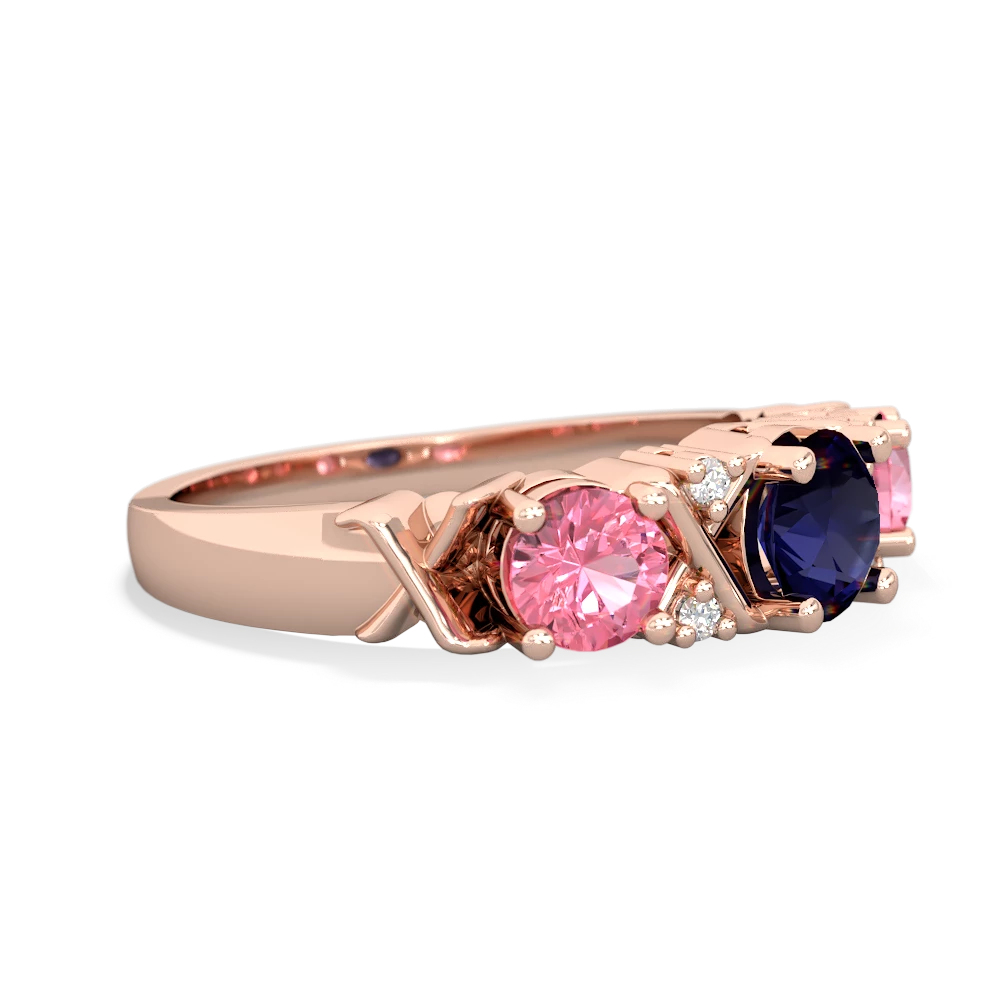 Sapphire Hugs And Kisses 14K Rose Gold ring R5016