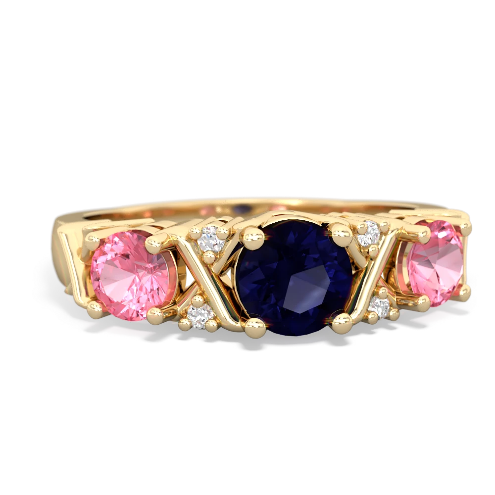 Sapphire Hugs And Kisses 14K Yellow Gold ring R5016