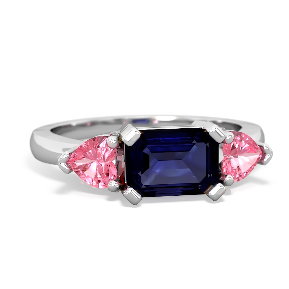 Sapphire Three Stone 14K White Gold ring R5235