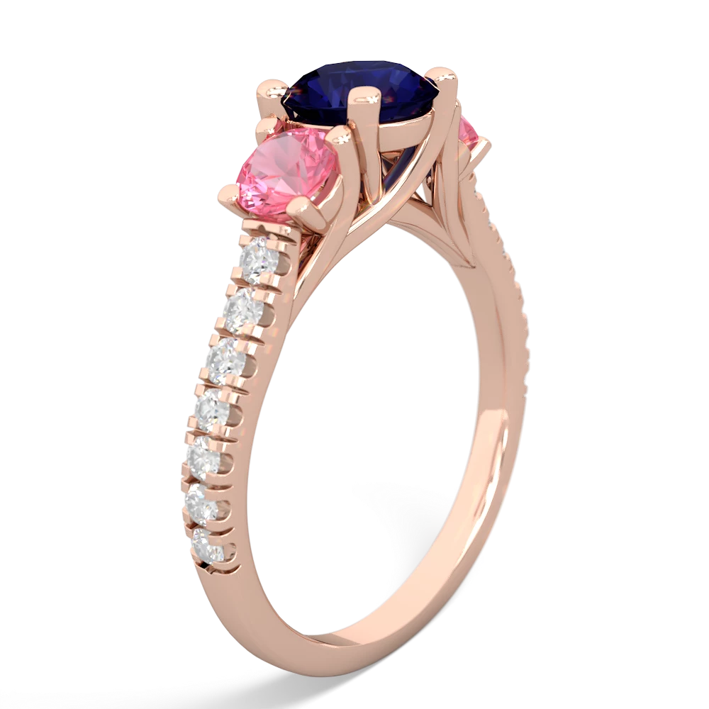 Sapphire Pave Trellis 14K Rose Gold ring R5500