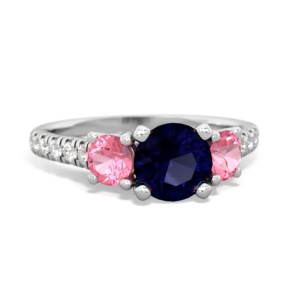 Sapphire Pave Trellis 14K White Gold ring R5500