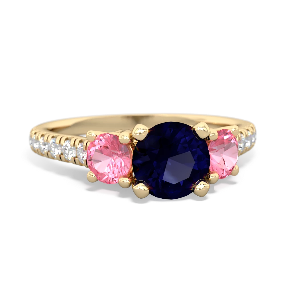 Sapphire Pave Trellis 14K Yellow Gold ring R5500