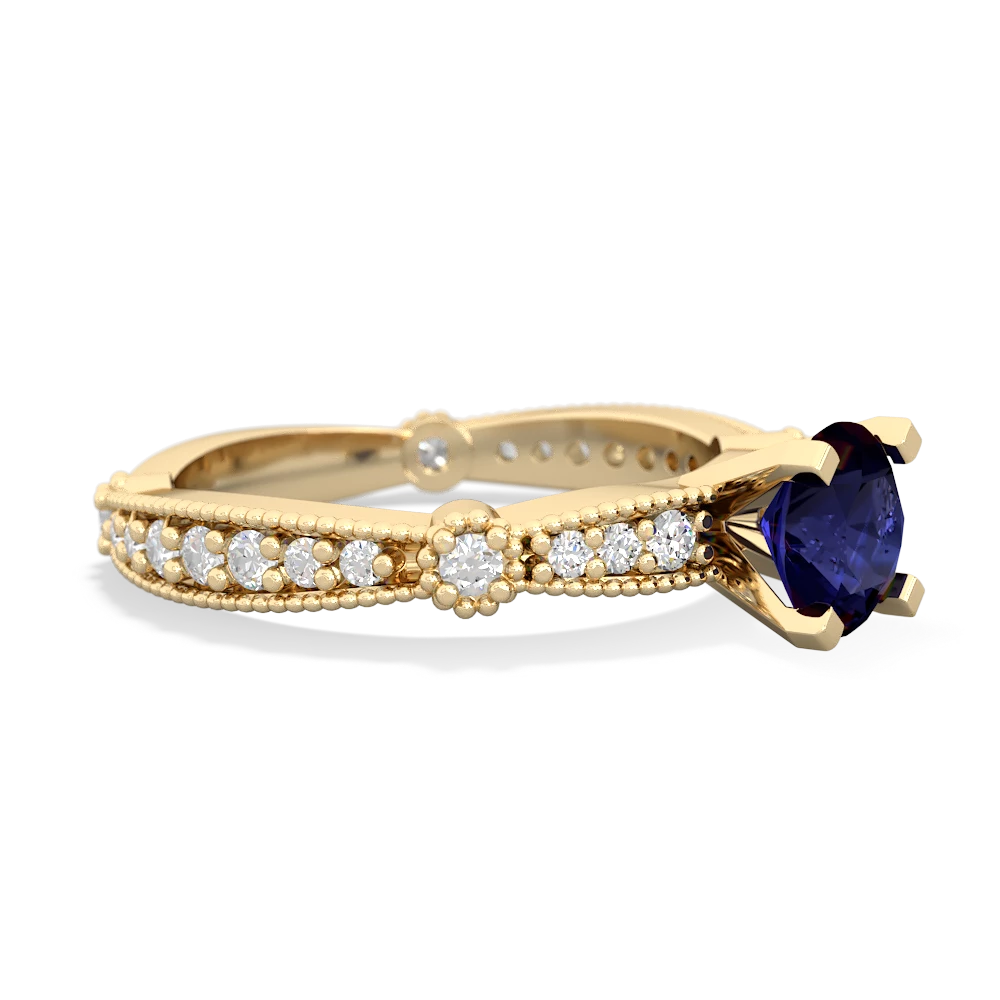 Sapphire Sparkling Tiara 6Mm Round 14K Yellow Gold ring R26296RD