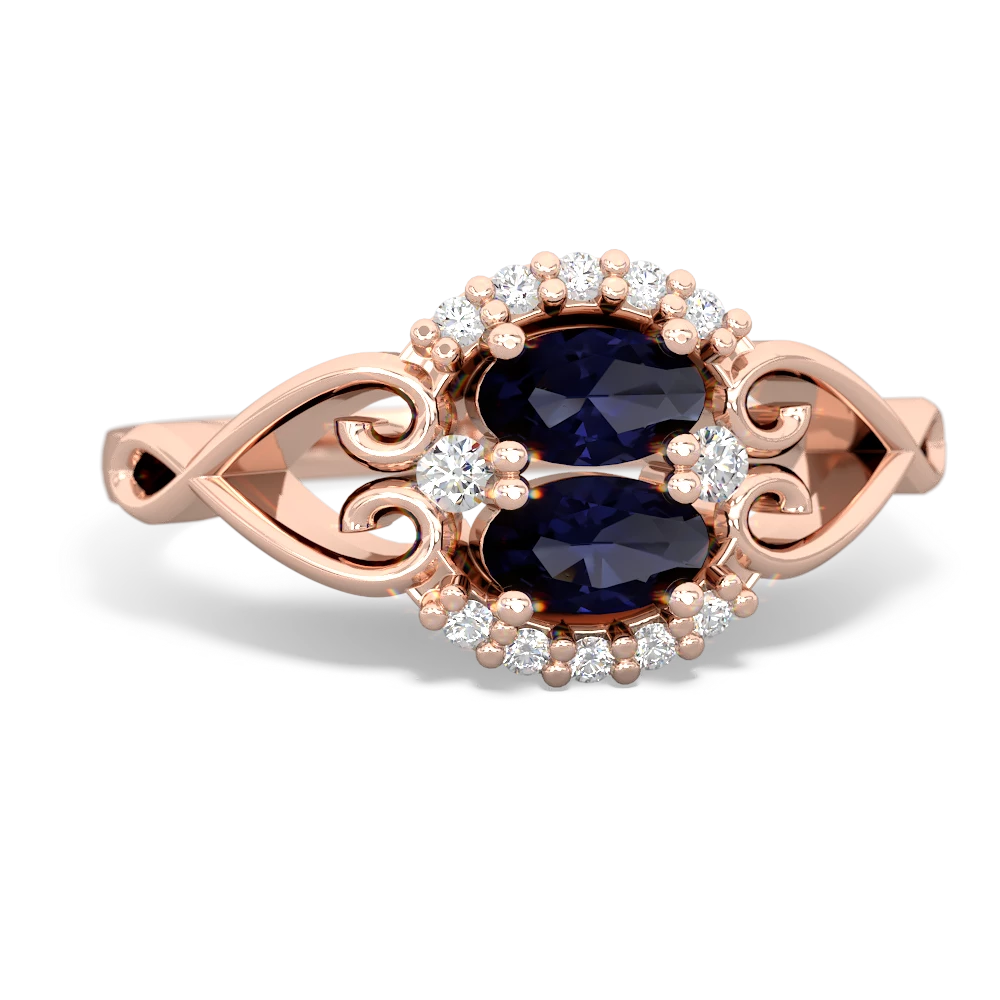 Sapphire Love Nest 14K Rose Gold ring R5860