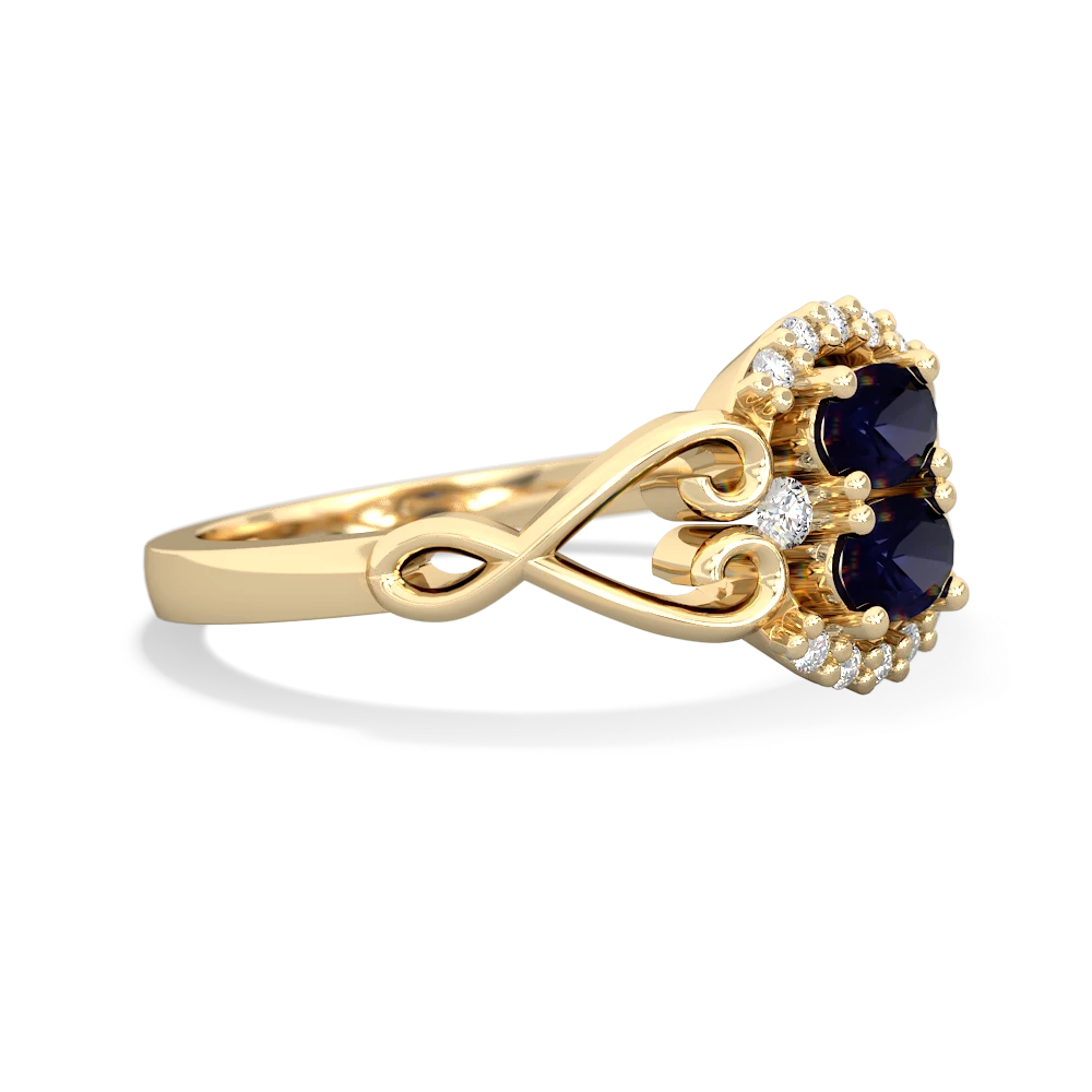 Sapphire Love Nest 14K Yellow Gold ring R5860