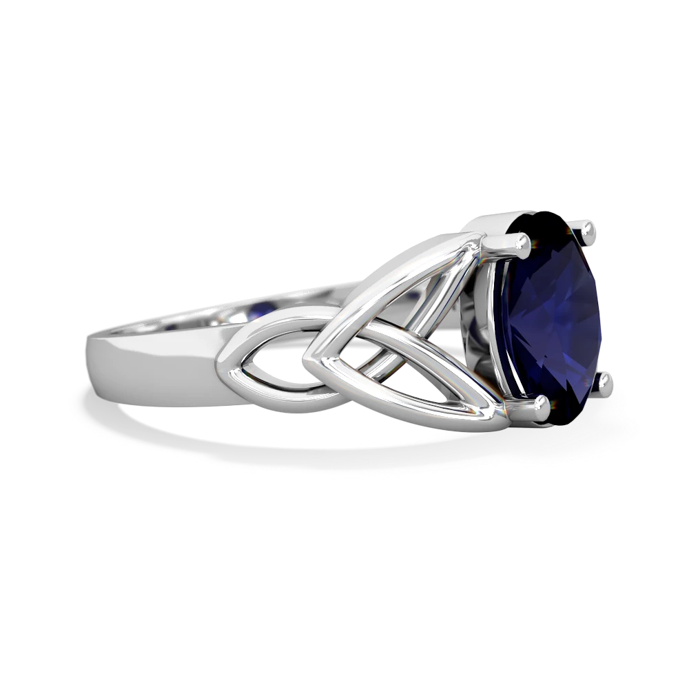 Sapphire Celtic Trinity Knot 14K White Gold ring R2389