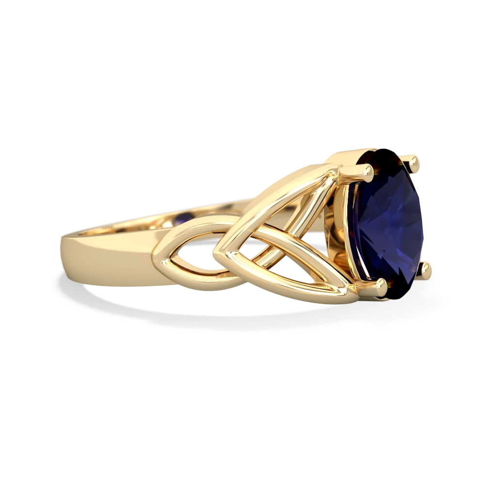 Sapphire Celtic Trinity Knot 14K Yellow Gold ring R2389