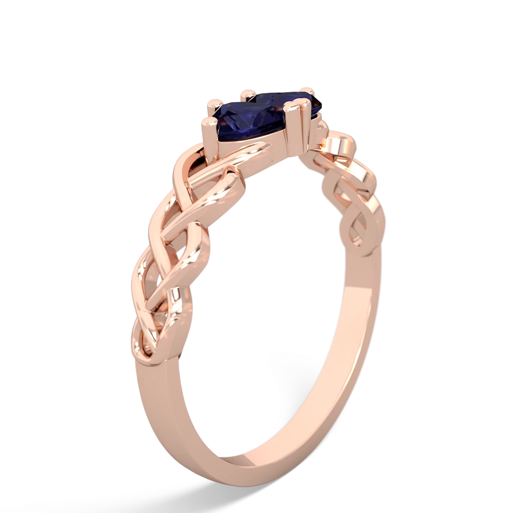 Sapphire Heart To Heart Braid 14K Rose Gold ring R5870