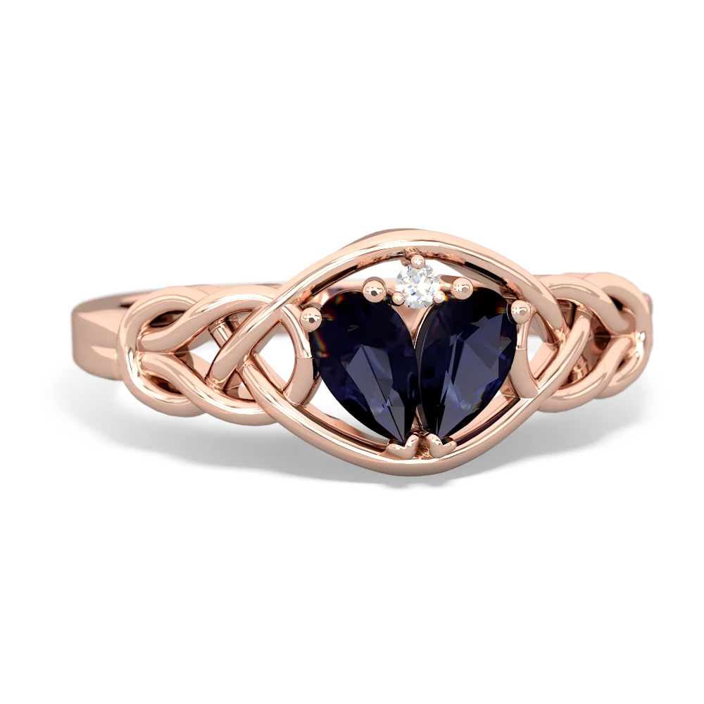 Sapphire Celtic Love Knot 14K Rose Gold ring R5420