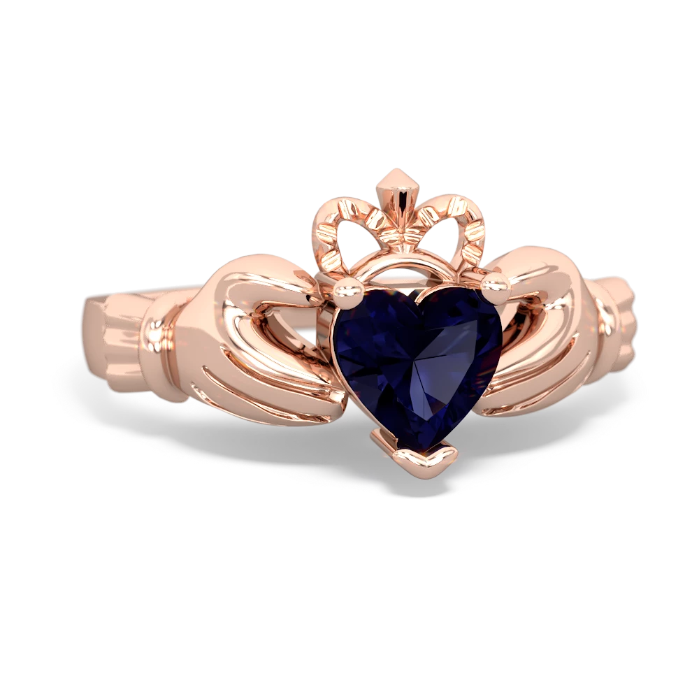 Sapphire Claddagh 14K Rose Gold ring R2370