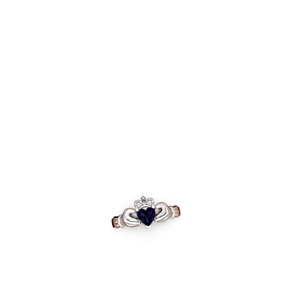 Sapphire Claddagh 14K White Gold ring R2370