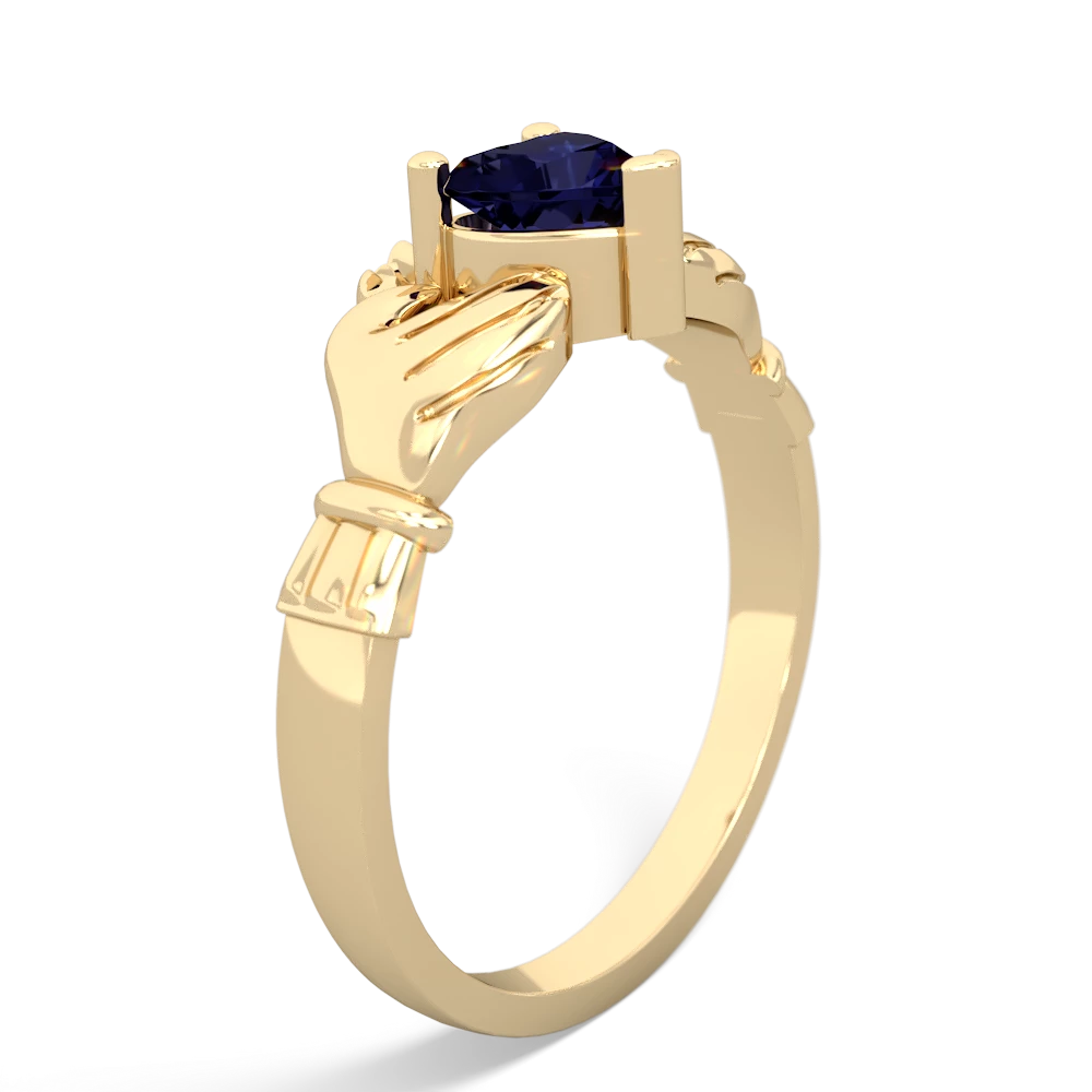 Sapphire Claddagh 14K Yellow Gold ring R2370