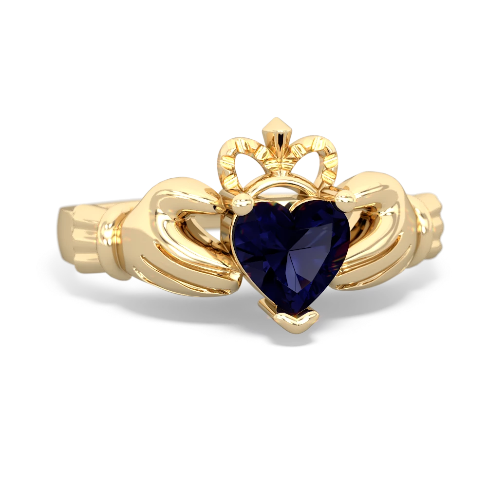 Sapphire Claddagh 14K Yellow Gold ring R2370