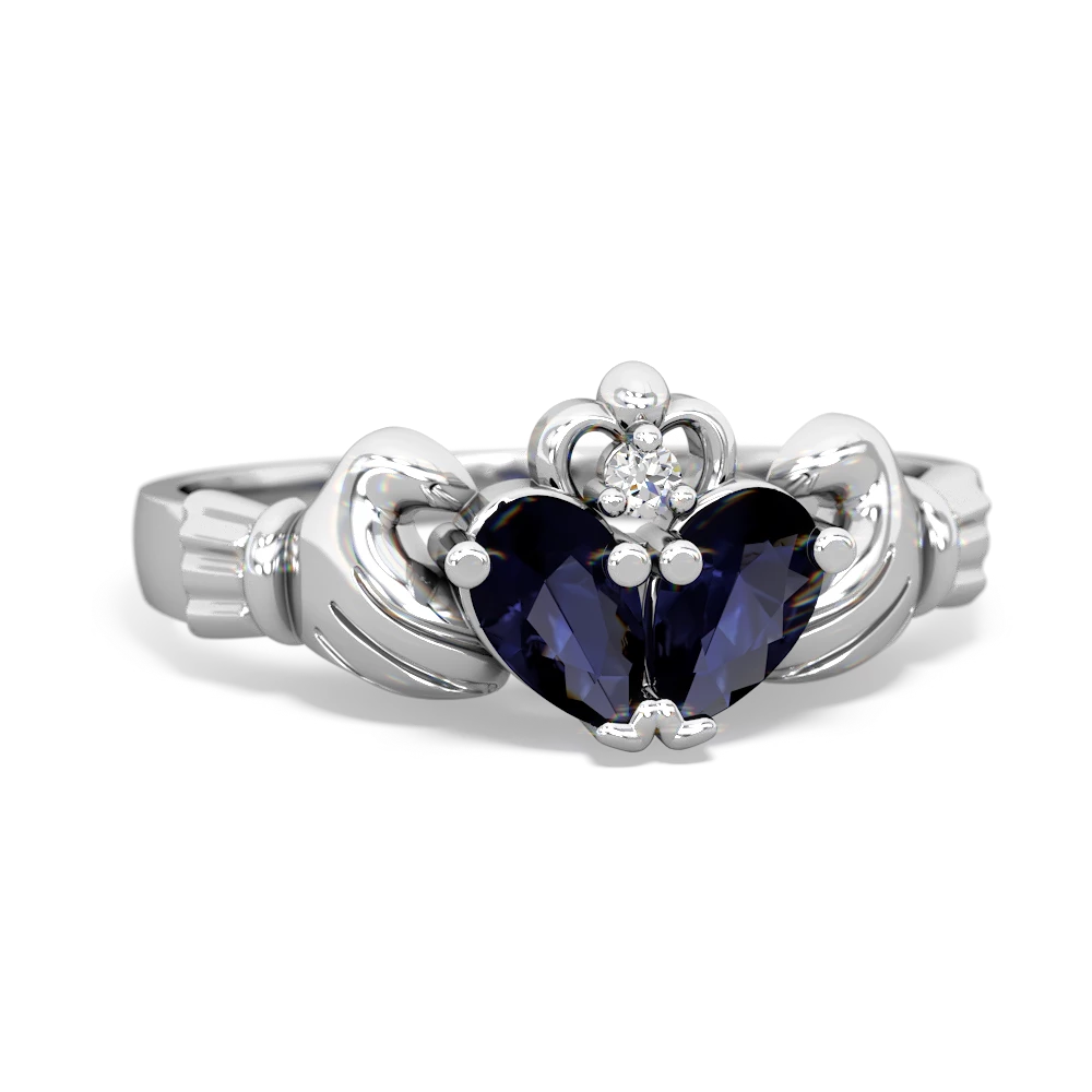 Sapphire Our Heart Claddagh ring 14K White Gold JewelsForMe