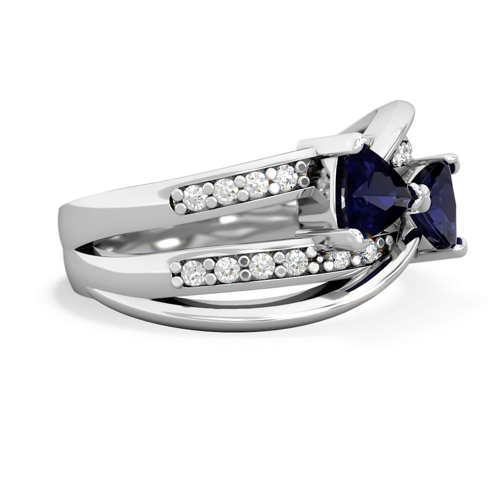 Sapphire Bowtie 14K White Gold ring R2360