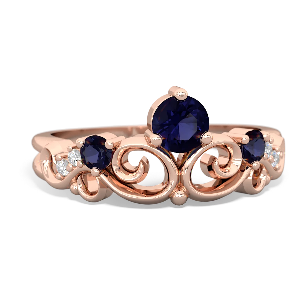 Sapphire Crown Keepsake 14K Rose Gold ring R5740