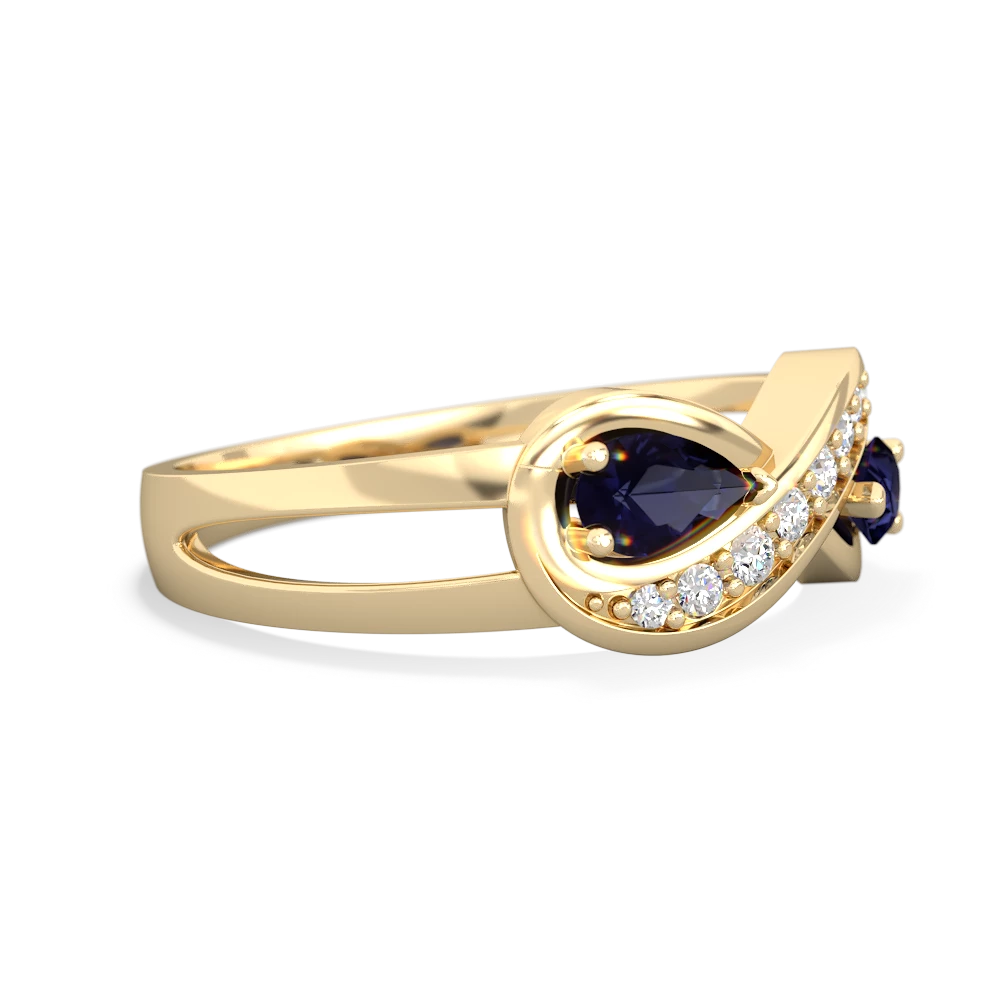 Sapphire Diamond Infinity 14K Yellow Gold ring R5390
