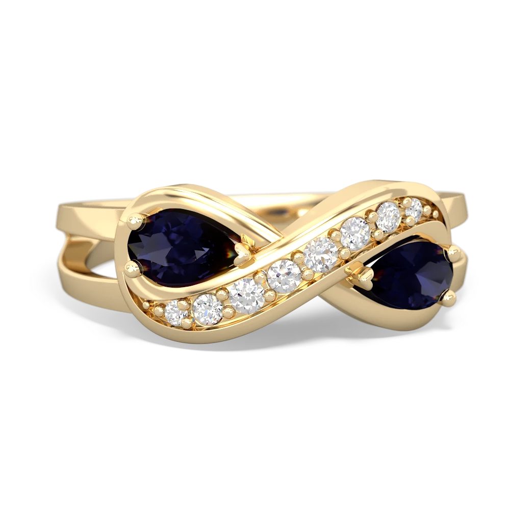 Sapphire Diamond Infinity 14K Yellow Gold ring R5390