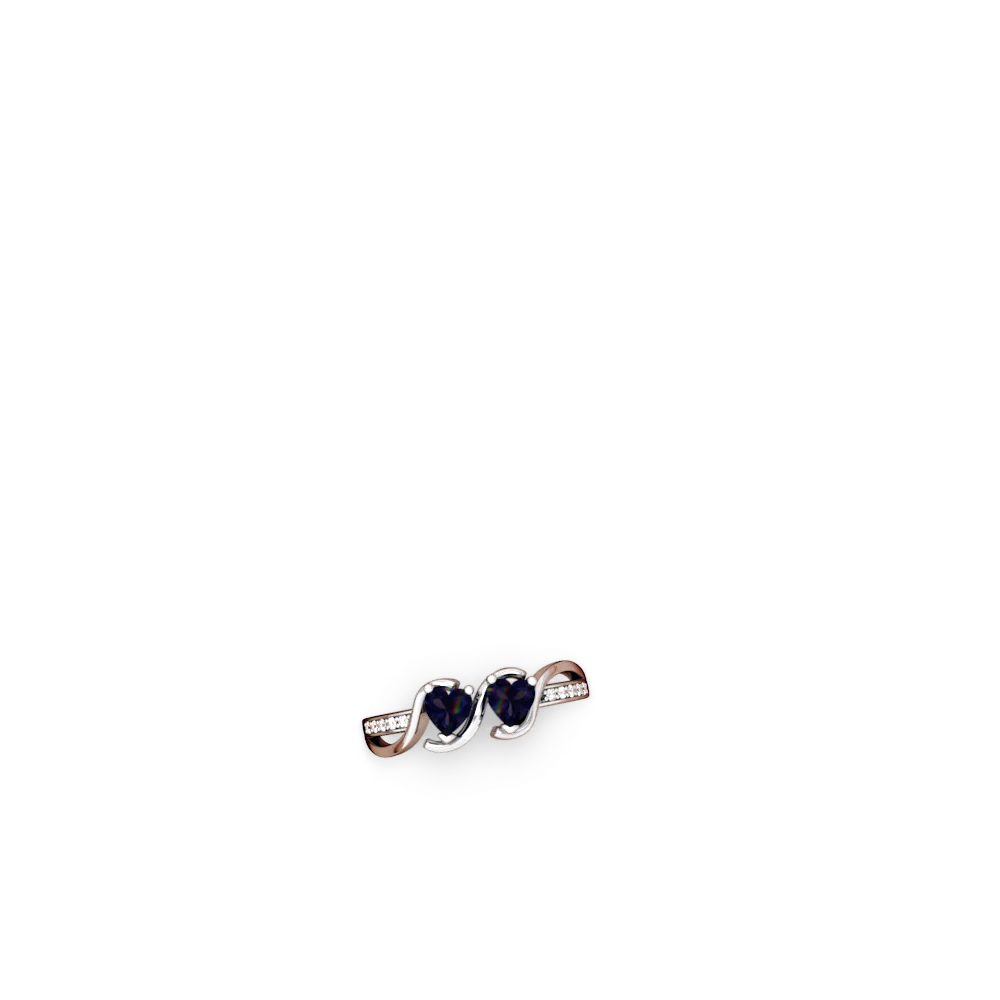 Sapphire Side By Side 14K White Gold ring R3090