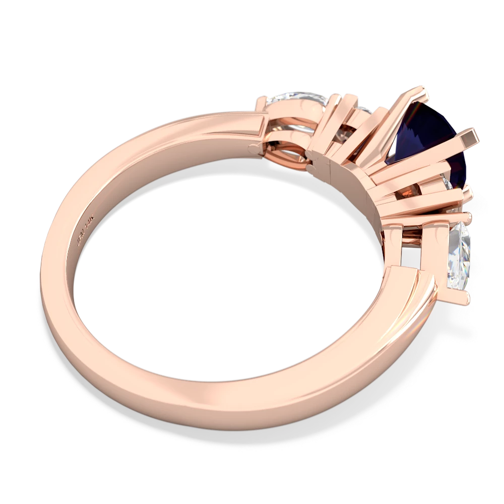 Sapphire Engagement 14K Rose Gold ring R2002 - front view
