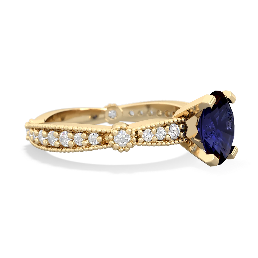 Sapphire Sparkling Tiara 8X6 Oval 14K Yellow Gold ring R26298VL