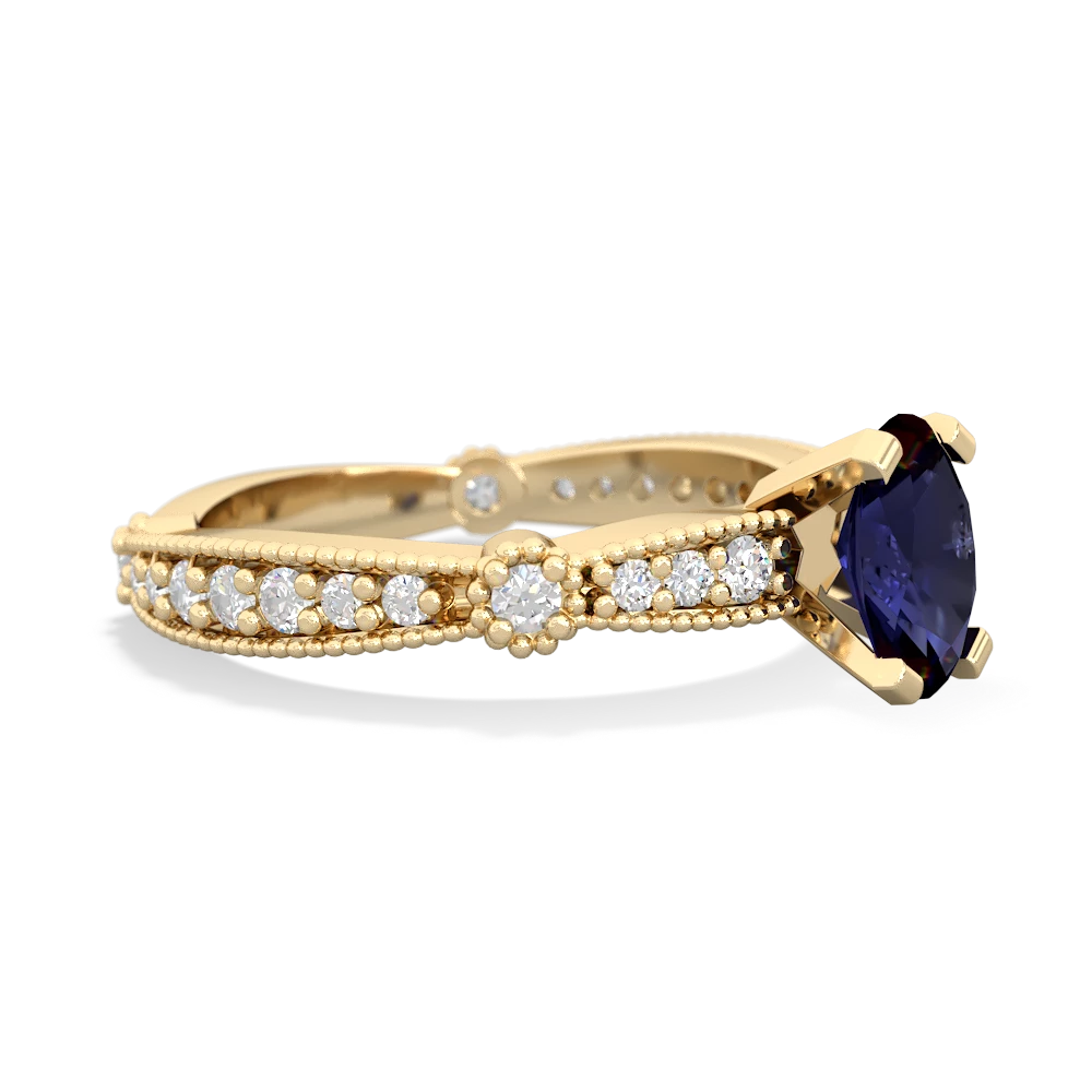 Sapphire Sparkling Tiara 7X5mm Oval 14K Yellow Gold ring R26297VL