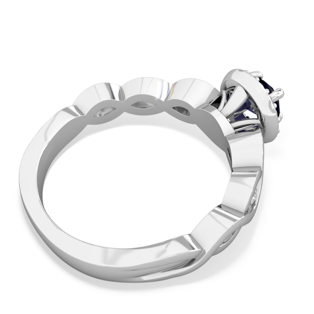 Sapphire Infinity Engagement 14K White Gold ring R26315RH - front view