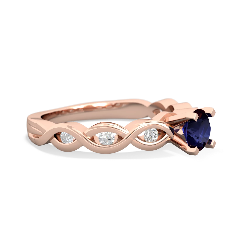 Sapphire Infinity 5Mm Round Engagement 14K Rose Gold ring R26315RD