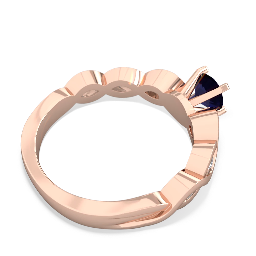 Sapphire Infinity 5Mm Round Engagement 14K Rose Gold ring R26315RD