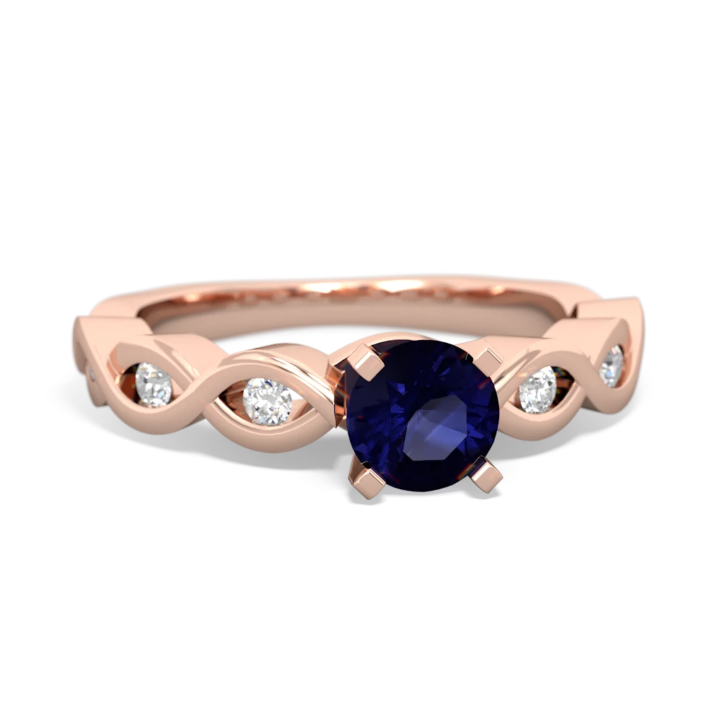 Sapphire Infinity 5Mm Round Engagement 14K Rose Gold ring R26315RD