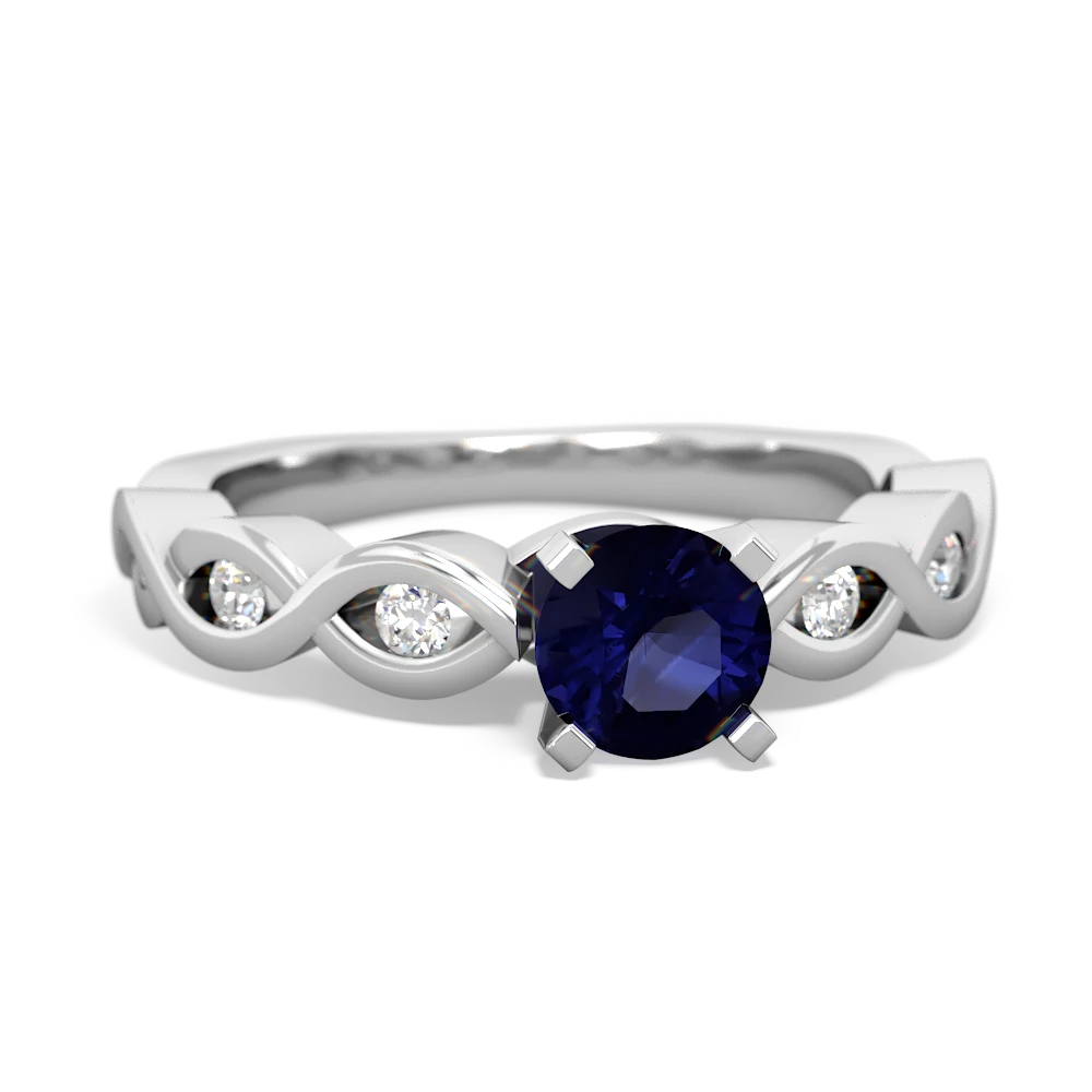 Sapphire Infinity 5Mm Round Engagement 14K White Gold ring R26315RD