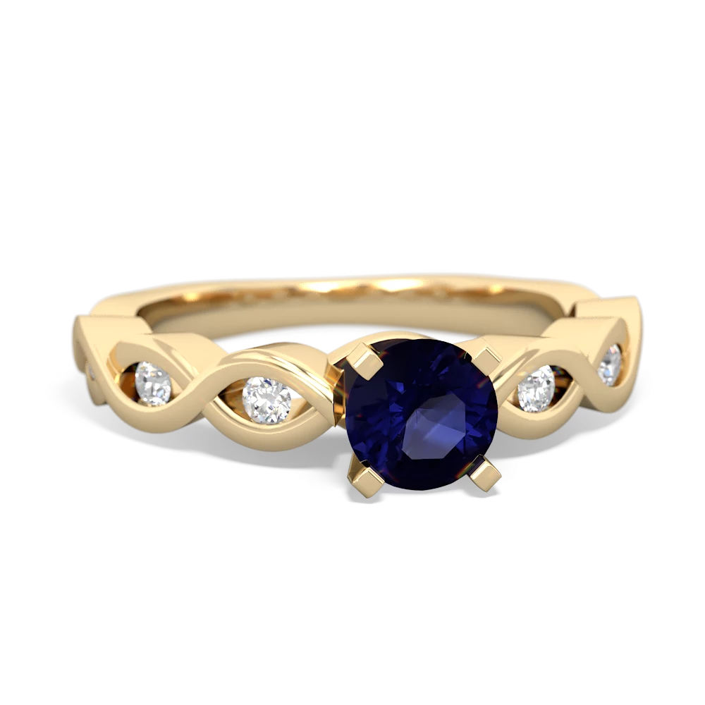 Sapphire Infinity 5Mm Round Engagement 14K Yellow Gold ring R26315RD