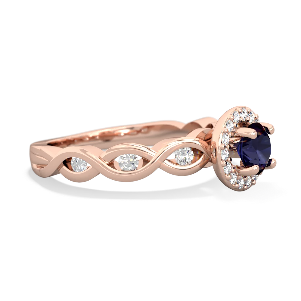 Sapphire Infinity Halo Engagement 14K Rose Gold ring R26315RH