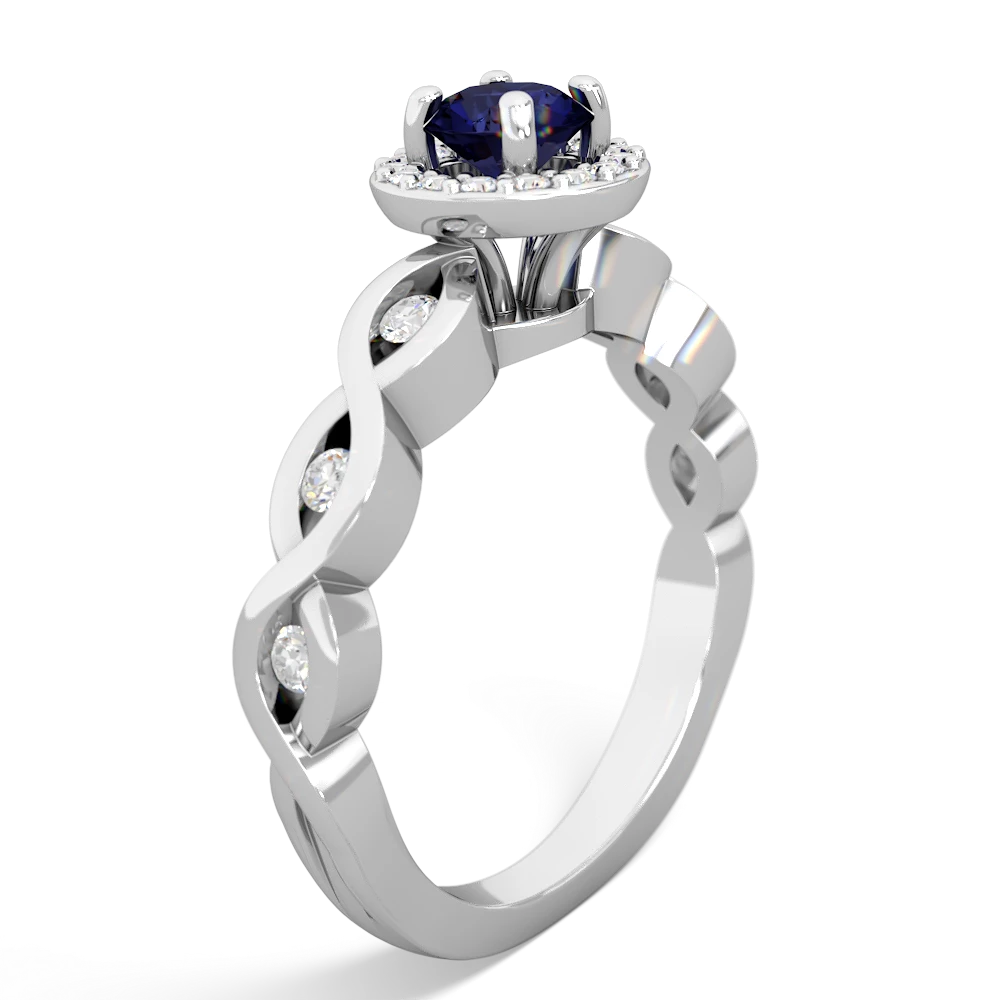 Sapphire Infinity Halo Engagement 14K White Gold ring R26315RH