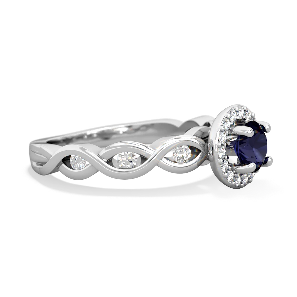 Sapphire Infinity Halo Engagement 14K White Gold ring R26315RH