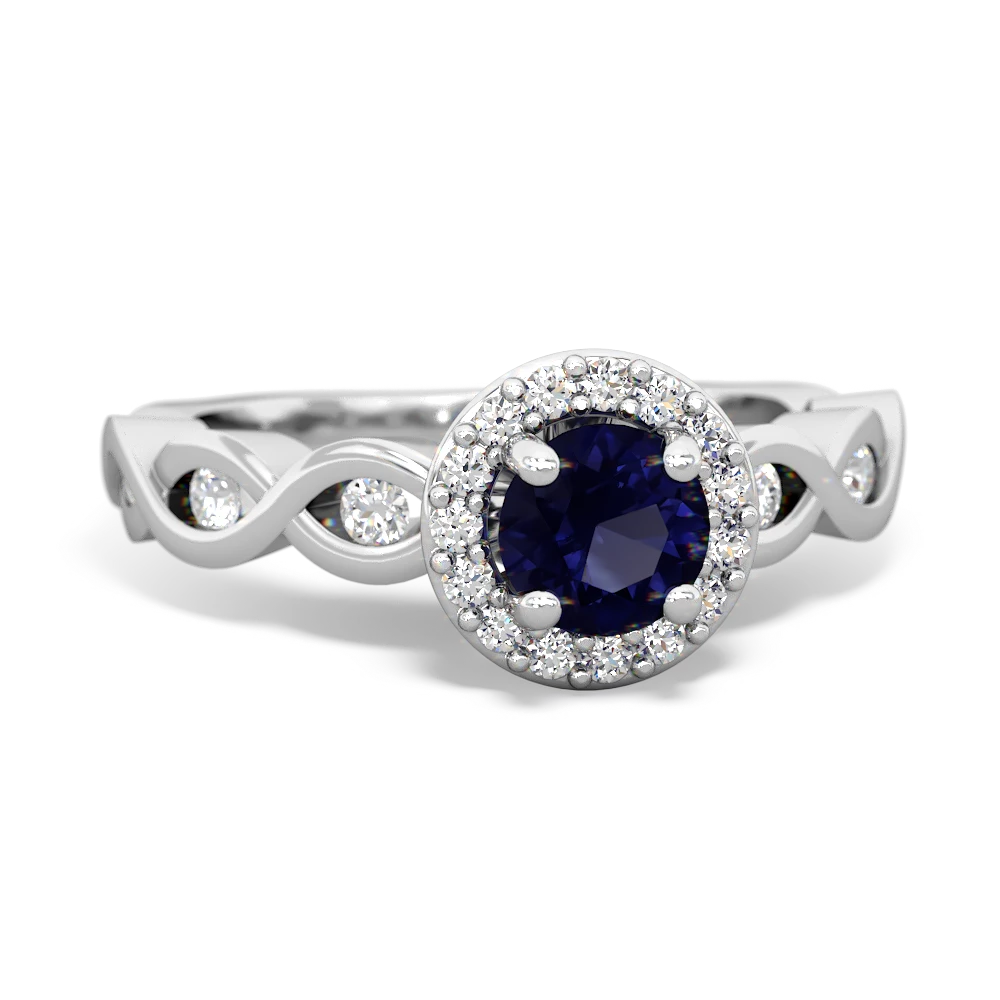 Sapphire Infinity Halo Engagement 14K White Gold ring R26315RH