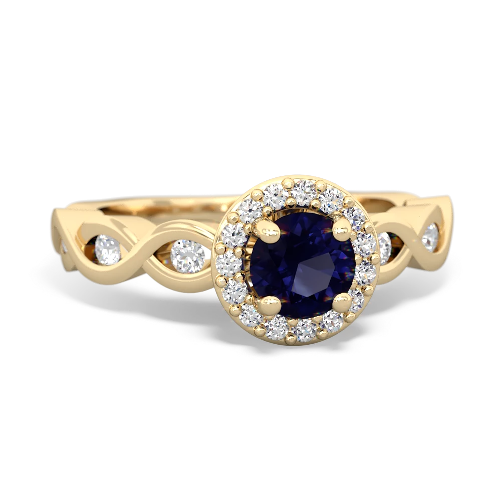 Sapphire Infinity Halo Engagement 14K Yellow Gold ring R26315RH