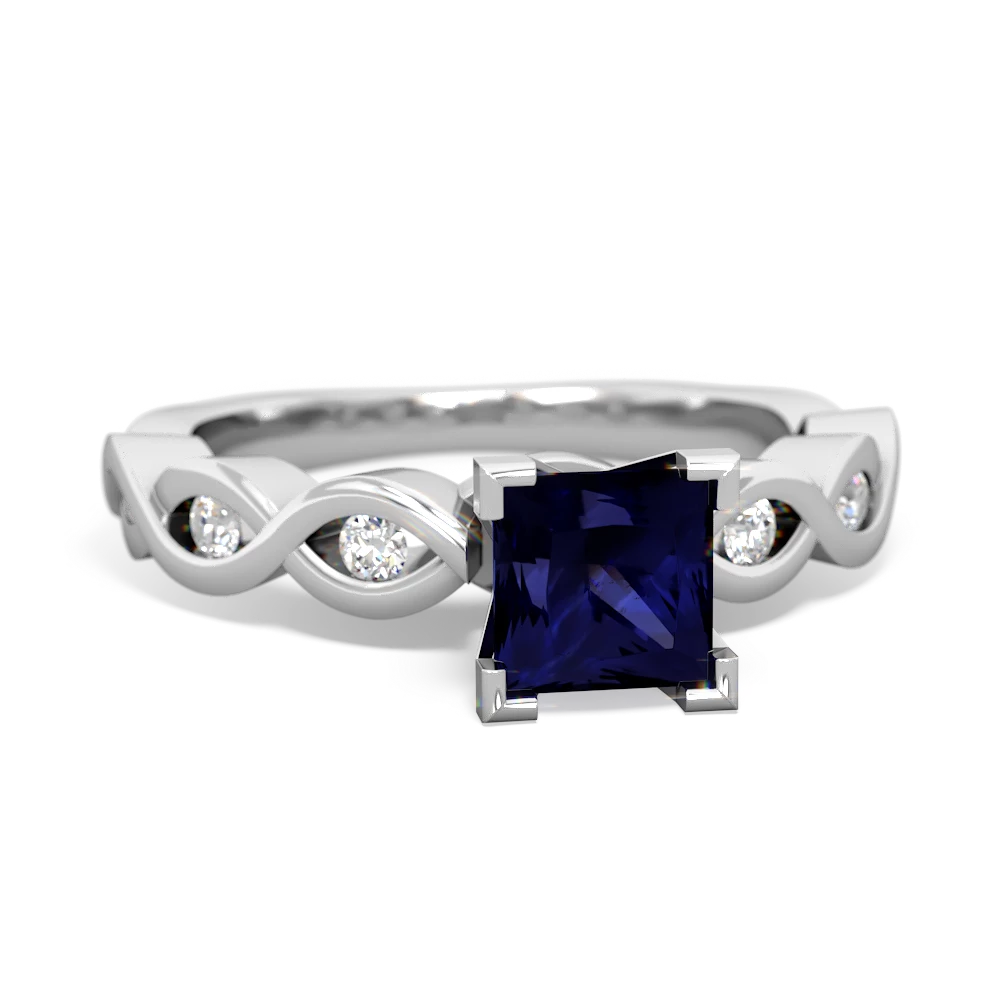 Sapphire Infinity 5Mm Square Engagement 14K White Gold ring R26315SQ