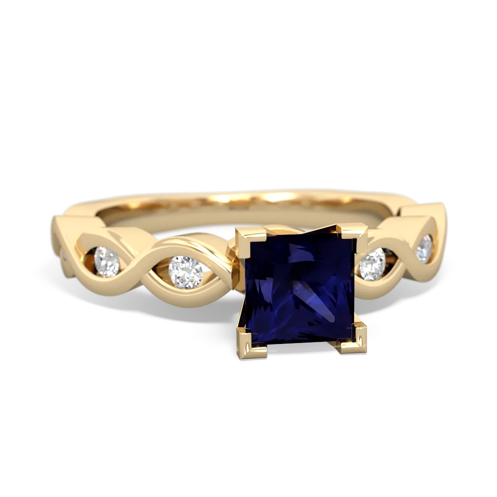 Sapphire Infinity 5Mm Square Engagement 14K Yellow Gold ring R26315SQ