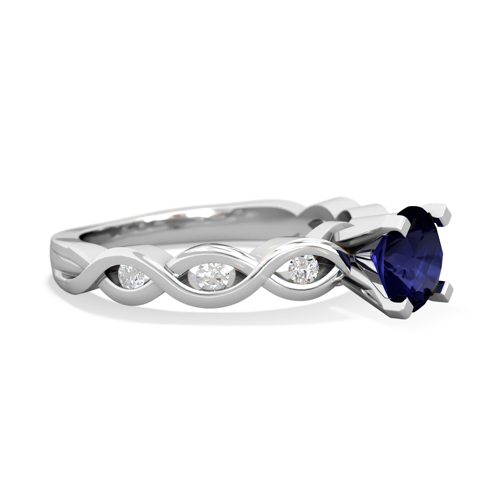 Sapphire Infinity 6Mm Round Engagement 14K White Gold ring R26316RD