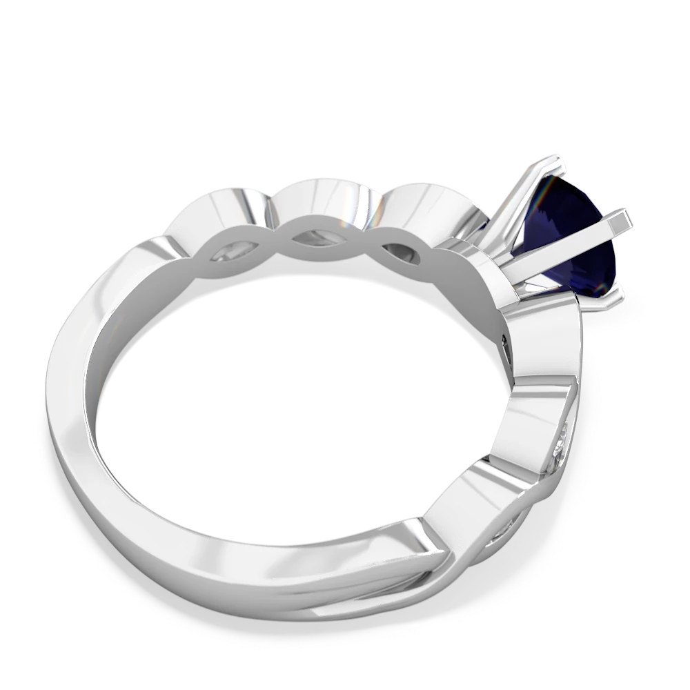 Sapphire Infinity 6Mm Round Engagement 14K White Gold ring R26316RD