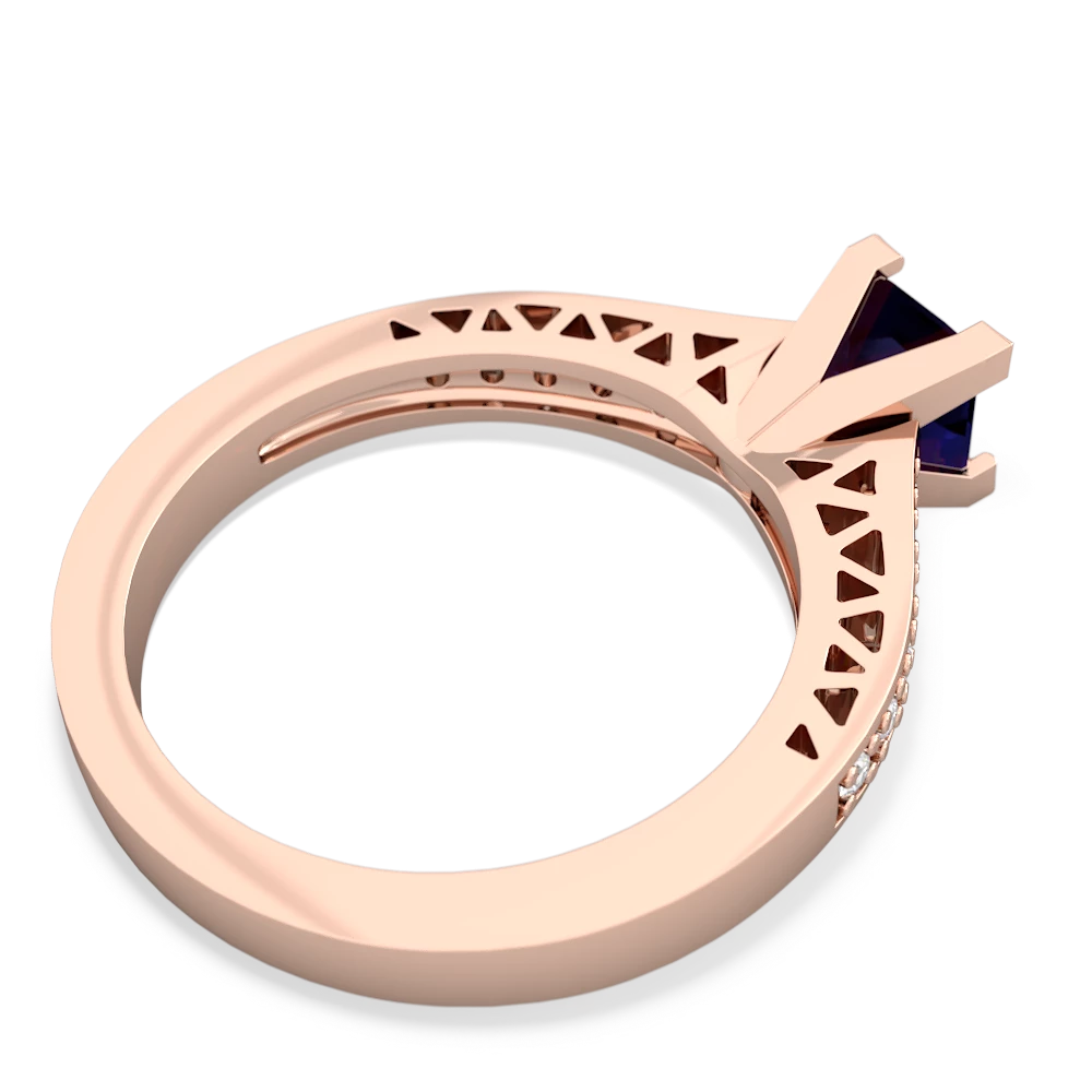 Sapphire Art Deco 14K Rose Gold ring R26355SQ - front view
