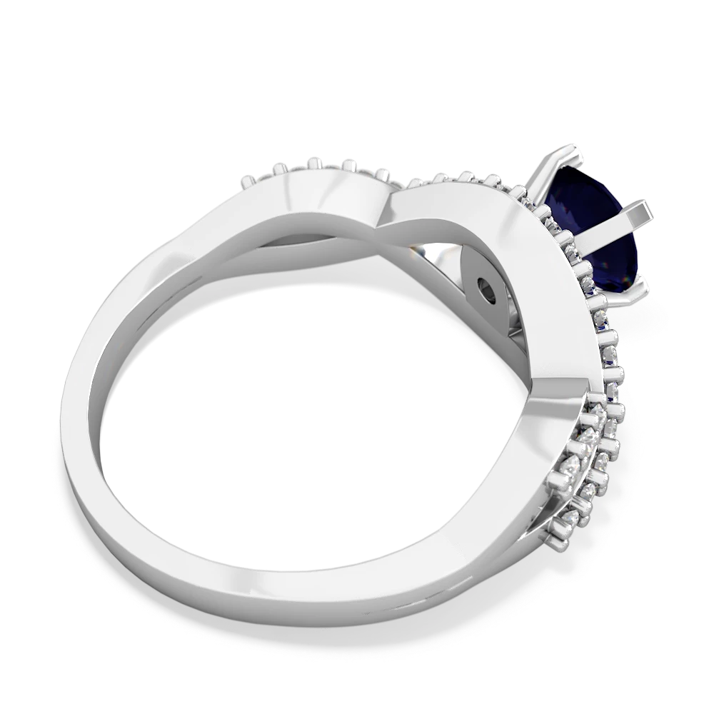 Sapphire Diamond Twist 14K White Gold ring R26406RD - front view