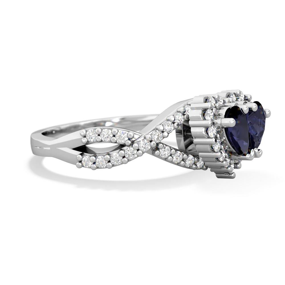 Sapphire Diamond Twist 14K White Gold ring R2640HRT