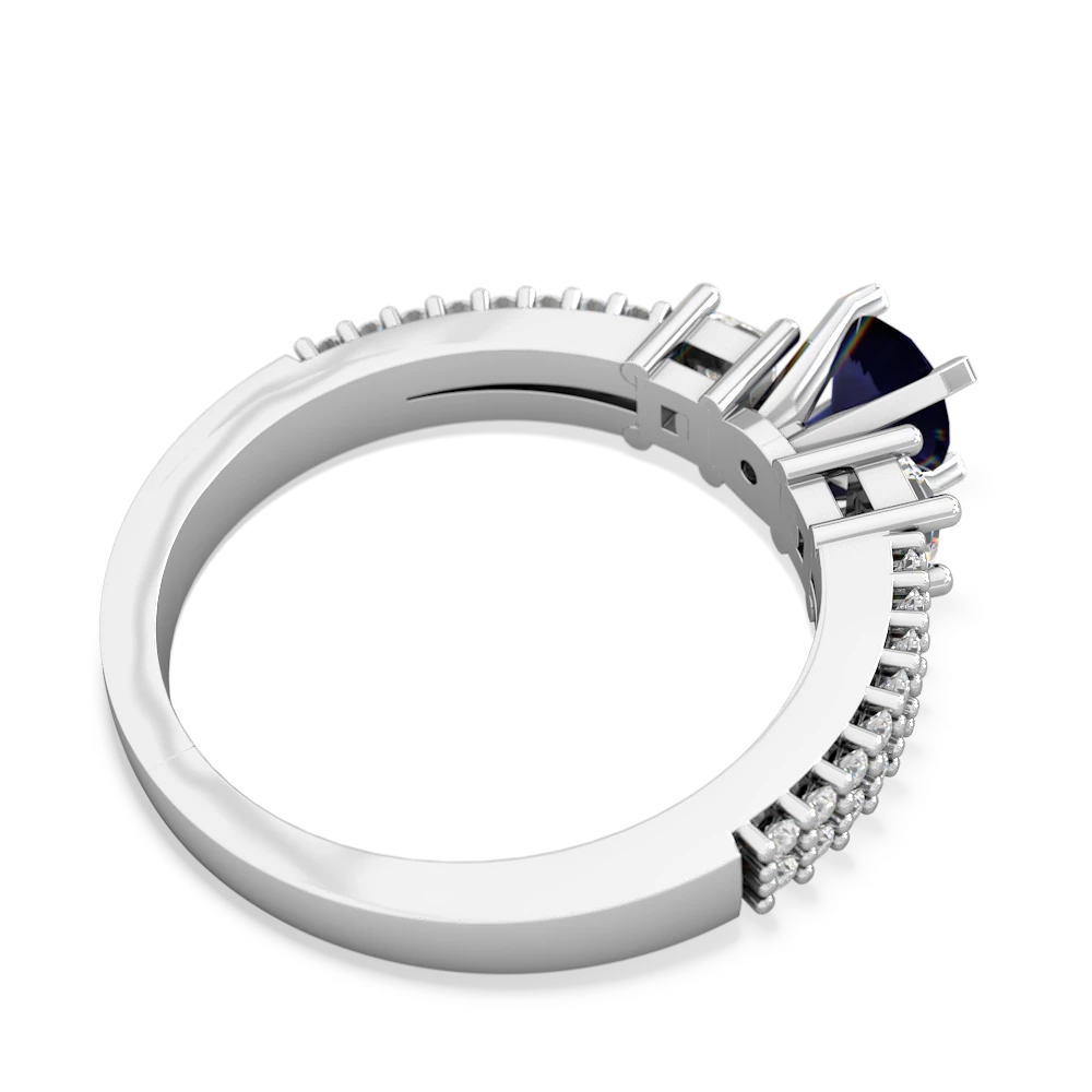 Sapphire Engagement 14K White Gold ring R26435RD - front view