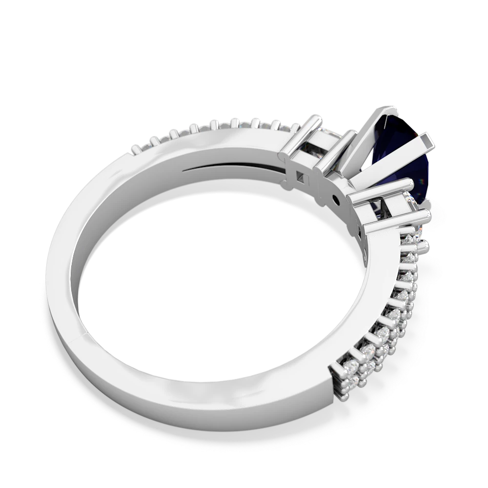 Sapphire Engagement 14K White Gold ring R26437VL - front view
