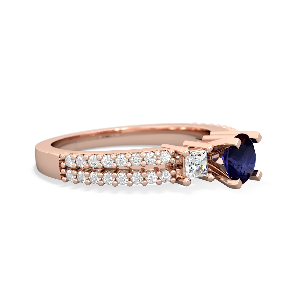 Sapphire Classic 5Mm Round Engagement 14K Rose Gold ring R26435RD