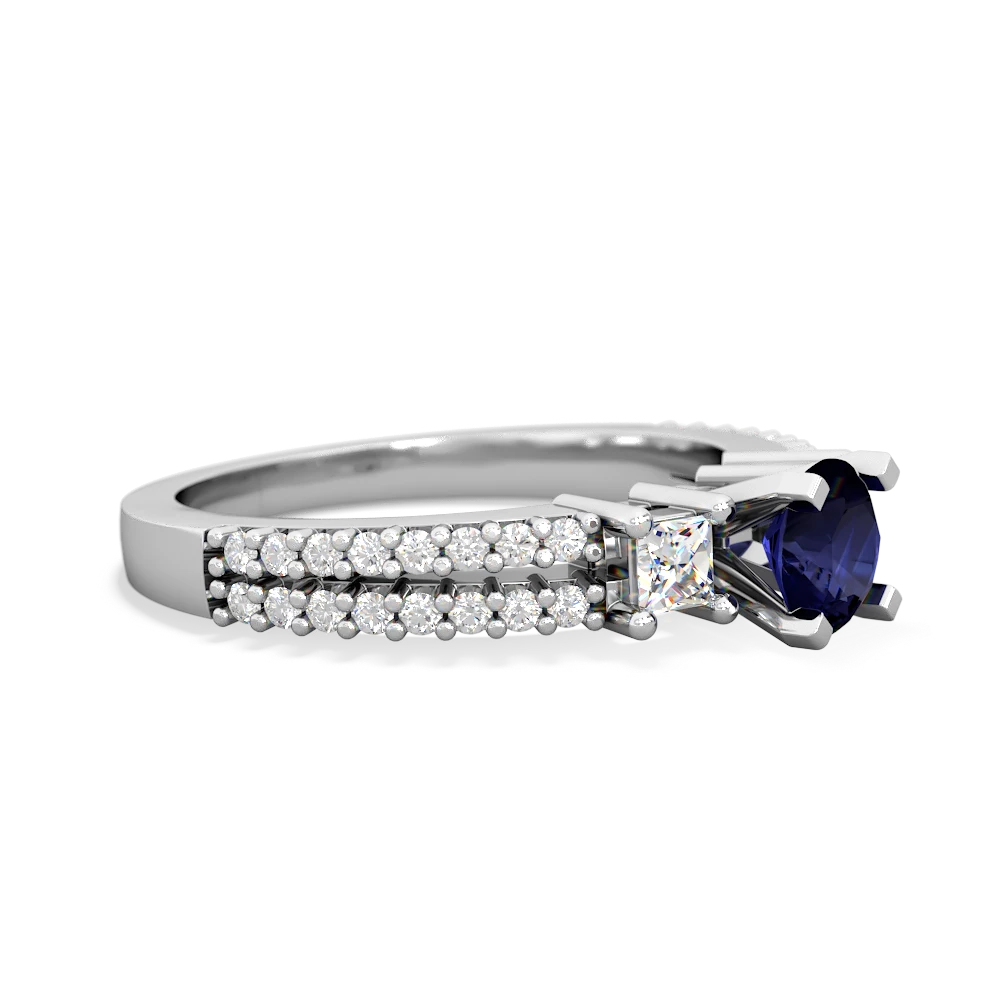 Sapphire Classic 5Mm Round Engagement 14K White Gold ring R26435RD