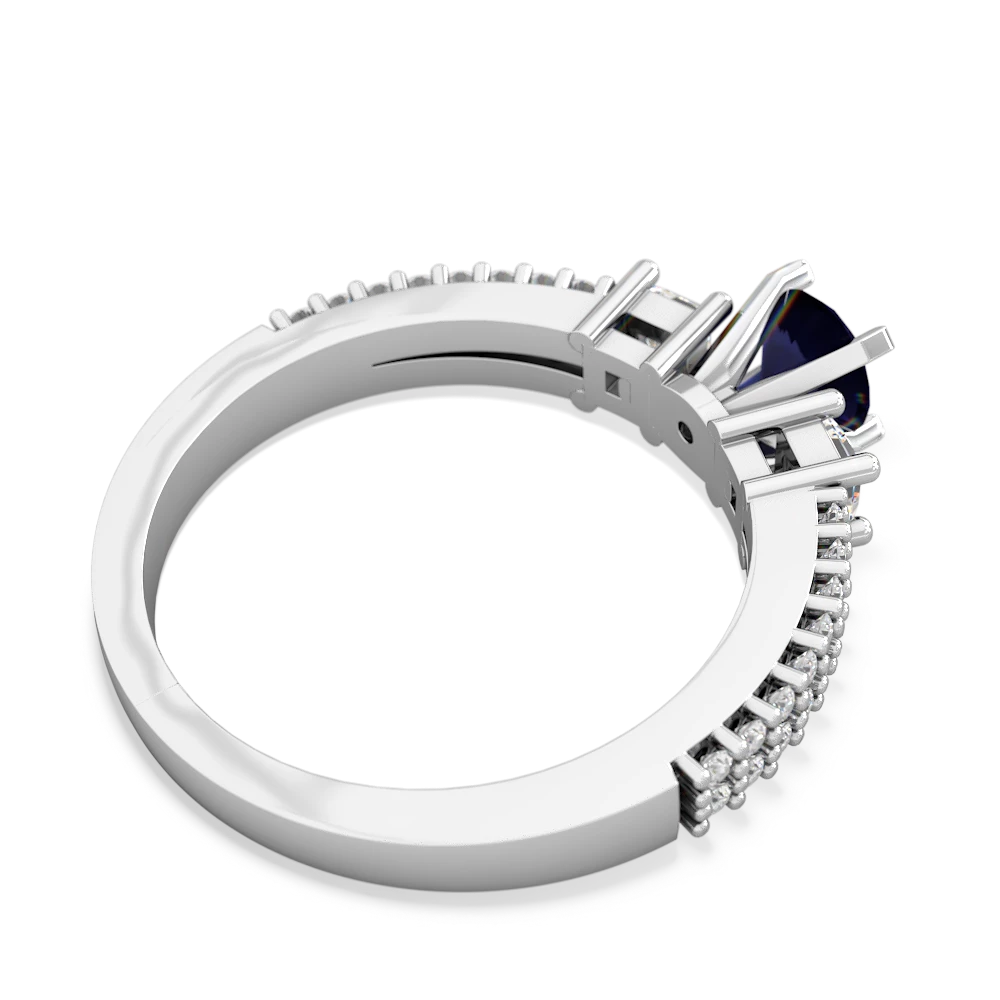 Sapphire Classic 5Mm Round Engagement 14K White Gold ring R26435RD