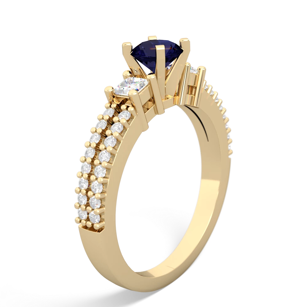 Sapphire Classic 5Mm Round Engagement 14K Yellow Gold ring R26435RD